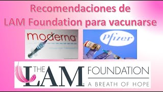Recomendaciones de LAM Foundation para vacunarse – Linfangioleiomiomatosis