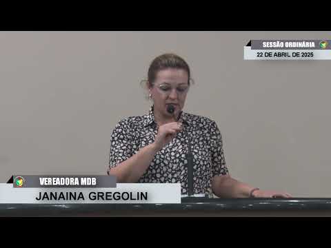 CMBTE - USO DE TRIBUNA PELA VEREADORA JANAINA GREGOLIN - MDB