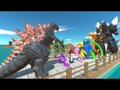 Gojira vs Space Godzilla PYRAMID DEATH RUN - Animal Revolt Battle Simulator