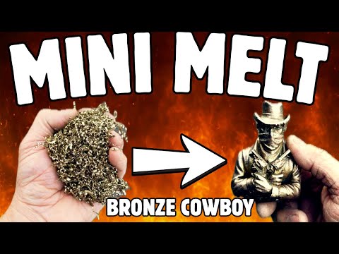 Scrapyard Swarf Bronze Cowboy Casting - Trash To Treasure - ASMR Metal Melting - BigStackD Mini Melt