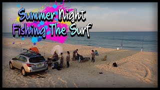Chunking BIG BAIT For Whatever Bites! Summer Night Surf Fishing!! + Catch&Cook Grilled Bluefish!