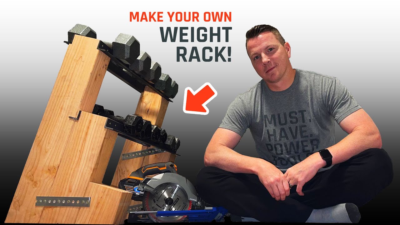 DIY Dumbbell Weight Rack with Free Plans - Super Sturdy