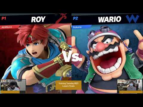 All4None (Roy) vs Sarku (Wario) | Training Tuesday 6/8/2021 Losers Finals