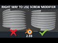 How to use screw modifier in Blender 2.93