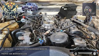 Sprawdzanie wzbogacenia mieszanki KE-Jetronic (Mercedes) - rozdzielacz paliwa