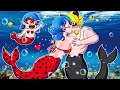 Catnoir Rescue Ladybug and Kissed Under the Sea💋🌊 | Love Story of Lady Bug | Miraculous Animation