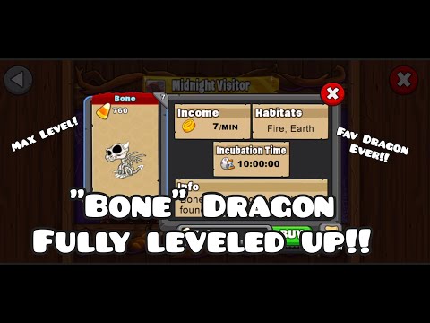 Bone Dragon Dragonvale leveled up to Max level!