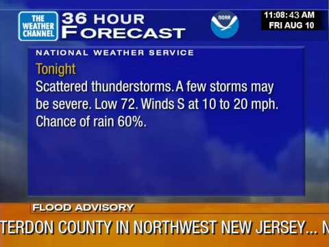 WeatherStar XL v1 Emulation - Wayne, PA - Friday, August 10, 2012 (11:10 AM EDT)