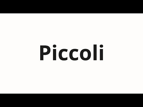 How to pronounce Piccoli