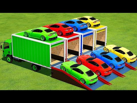 TRANSPORTING MASERATI CARS WITH ISUZU TRUCK & HARVESTING - FARMING SIMULATOR 22