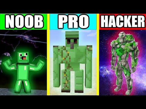Minecraft - NOOB vs PRO vs HACKER : EMERALD GOLEM MUTANT Challenge in Minecraft Animation