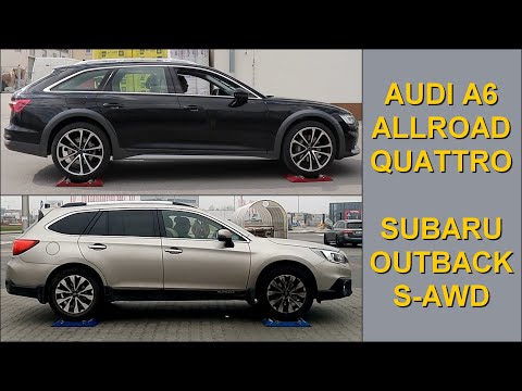 SLIP TEST - Audi A6 Allroad 3.0 TDI Quattro vs Subaru Outback 2.5i S-AWD - @4x4.tests.on.rollers