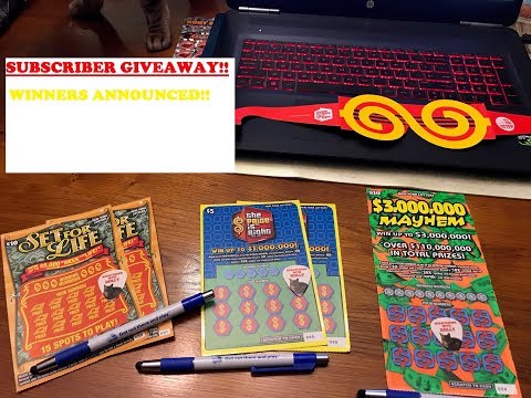 $20 -SET FOR LIFE/$10- PRICE IS RIGHT/$10 MAYHEM WIN! TICKET GIVEAWAY CONTEST- (WINNERS SELECTED)