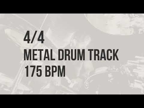4/4 METAL DRUM TRACK 175 BPM #4 - DRUM BEAT - RHYTHM PATTERN