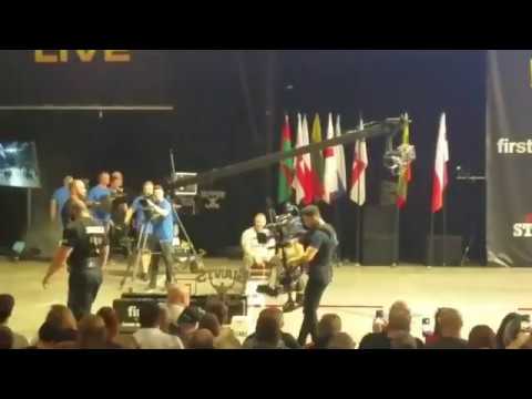 Janashia vs Thor - Farmers Walk 40m/320 kg @ Europe Strongest Man 2018