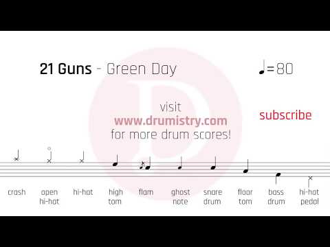 Green Day - 21 Guns Drum Score