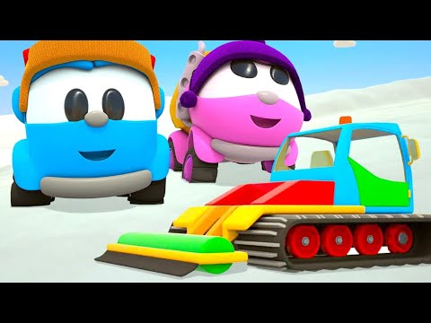 Neue Folge mit Leo und Co. Leo der Lastwagen baut eine Pistenraupe.