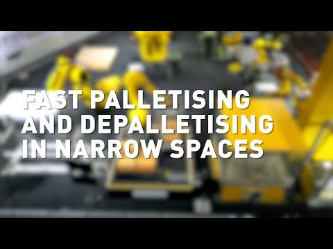 Fast palletising and depalletising in narrow spaces | FANUC