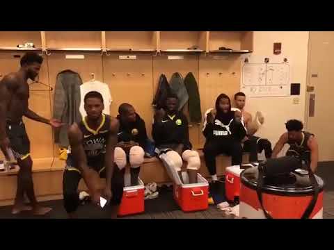 Golden State Warriors were playing the remix to Fergie's National Anthem