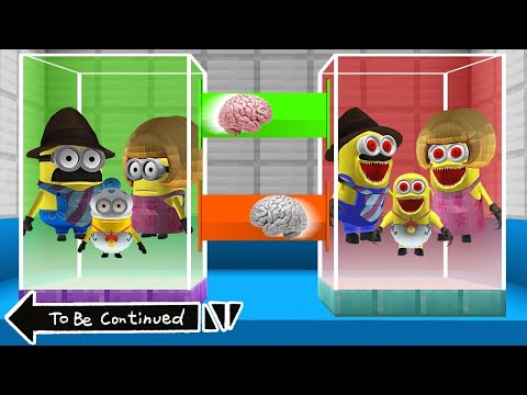 BRAIN EXCHANGE MINION FAMILY vs MINION EXE in MINECRAFT ! WHAT'S INSIDE MINIONS   Gameplay