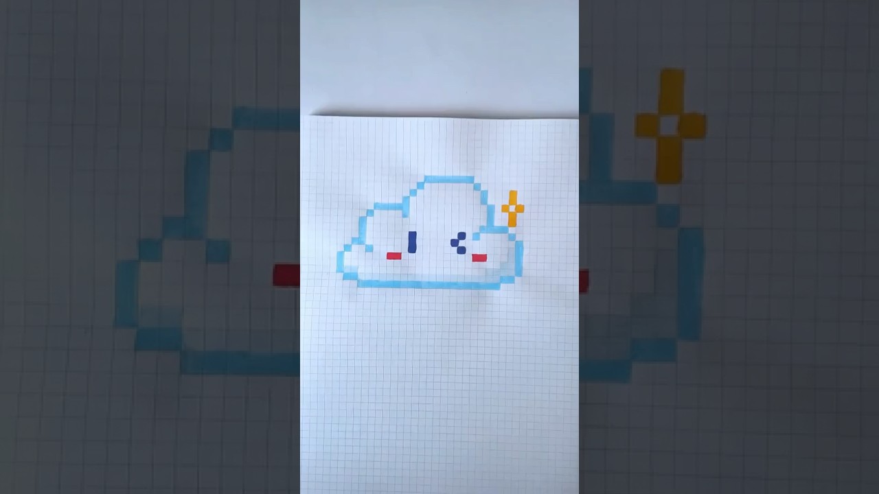 A little cloud is winking at you☁️✨#pixelart #cute #cloud #shorts #blink #smile #drawing #aesthetic