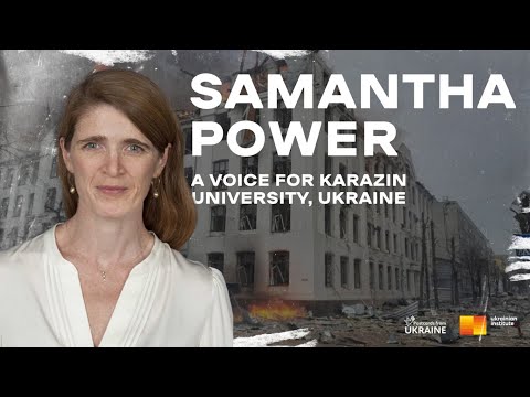 USAID Administrator Samantha Power narrates the story of the devastated School of Economics of Karazin University in Kharkiv