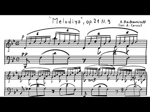 S. RACHMANINOFF: "Melodiya" Op. 21 No. 9 for piano (arr. Caruso)