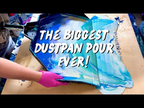 #409 Pleatlympics! The BIGGEST Dust Pan Pour EVER! #fluidart #art