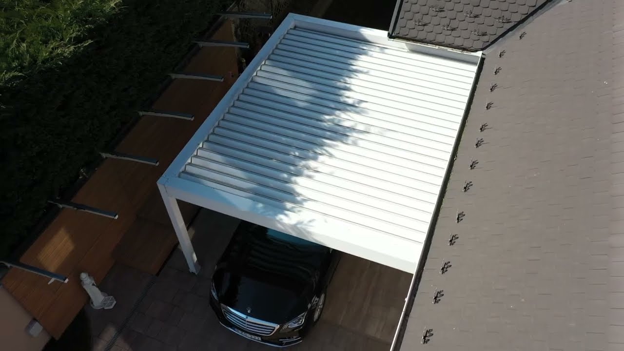 Bioklimatikus pergola kocsibeálló