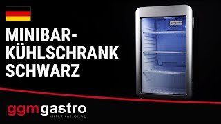Minibar - 495mm - 113L - avec 1 porte en verre - Noir - double vitrage, porte réversible