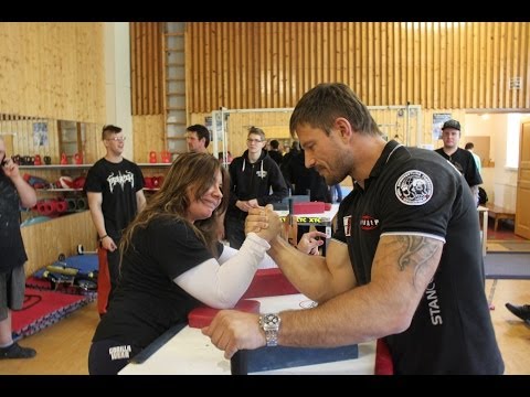 Evgeniy Khrychkin armwrestling training camp in Kotka Finland