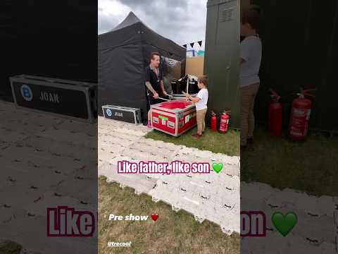Tré Cool and his son Mickey at Download Festival
