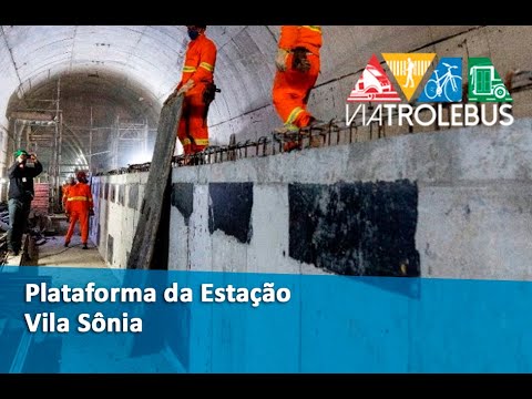 Fotos mostram a plataforma da futura estação Vila Sônia, na Linha 4 do Metrô