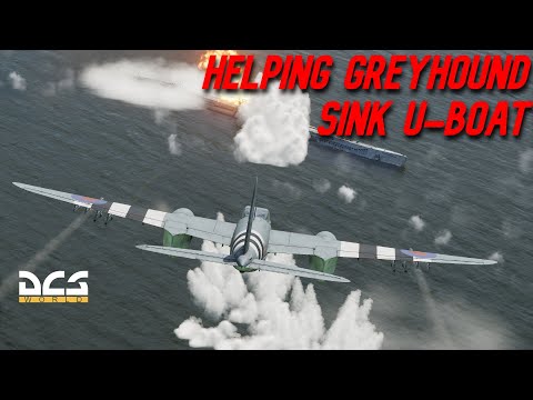 DCS | Helping Tom Hanks's Greyhoud sink U-Boat in Mosquito FB VI