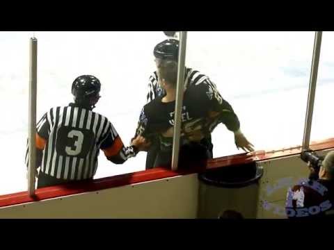 Dave Hamel 3L Goes nuts after being ejected he throw a chair in the stands LNAH