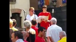 preview picture of video 'Sant Celoni. Celebració de la Diada Nacional de Catalunya 2014. Lectura manifest favor Dret decidir.'