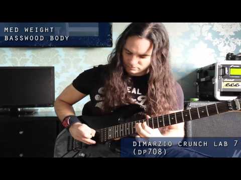 7-string metal bridge pickup comparison - Dimarzio EMG vs Seymour Duncan - no bass mix