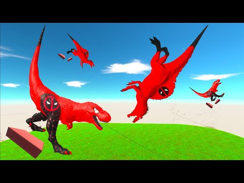 DEADPOOL T-REX vs DEADPOOL SPINOSAURUS DEATH FALL V2 - Animal Revolt Battle Simulator