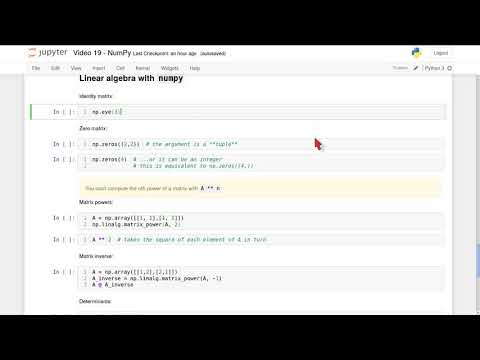 MATH0011 video 19 - NumPy