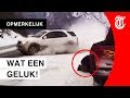 Man ontsnapt op het nippertje aan de dood