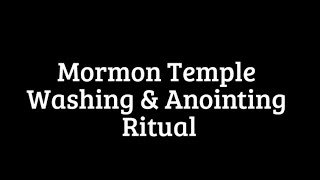 Anointing of Bodys With Consecrated Oil in a Mormon Wedding