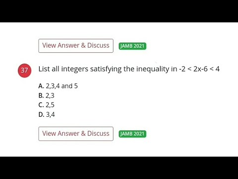 2021 JAMB Question 37 | Inequality