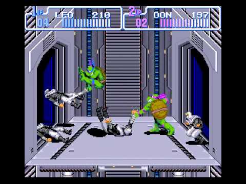 TMNT Turtles In Time - Stage 4 Technodrome Let's Kick Shell!