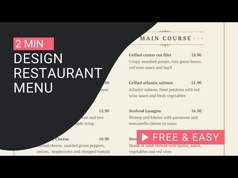 How To Design Restaurant Menu Free And Easy