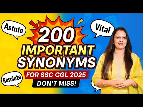 200 Important Synonyms For SSC CGL 2025 Exam | Vocabulary  English With Rani Ma'am
