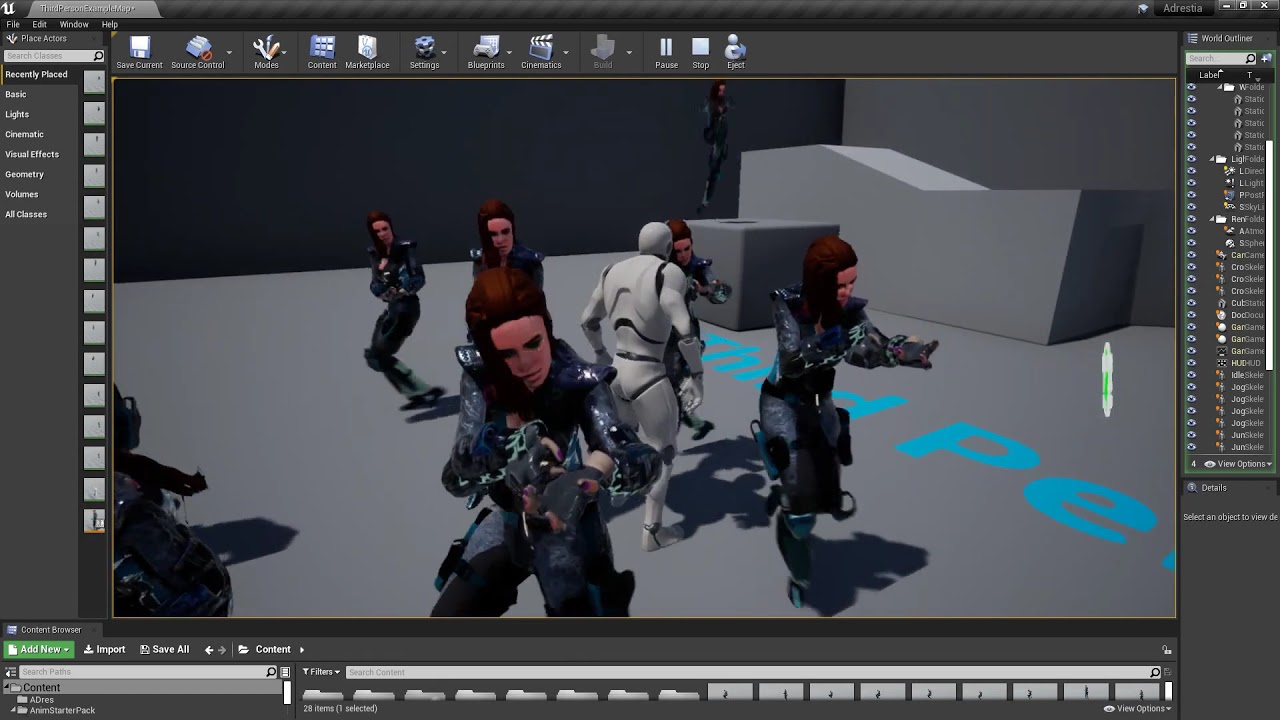Sci fi cyberpunk action girl adrestia-rigged 3D Model