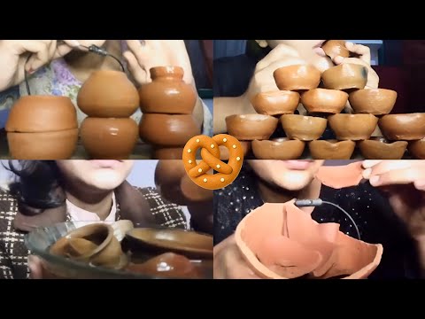 Clay cups in water asmr wet crunch compilation🍵 @ASMR1ANAM 