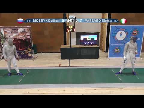 FE 2018 T16 05 F S Individual Yerevan ARM U23 European Championships GREEN MOSEYKO RUS vs PASSARO IT