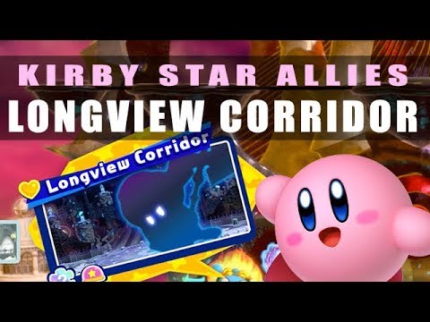Longview Corridor Kirby Star Allies walkthrough #17 - Longveiew Corridor jigsaw, button & boss