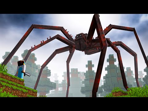 I Survived a World of GIANT Spiders in Minecraft...